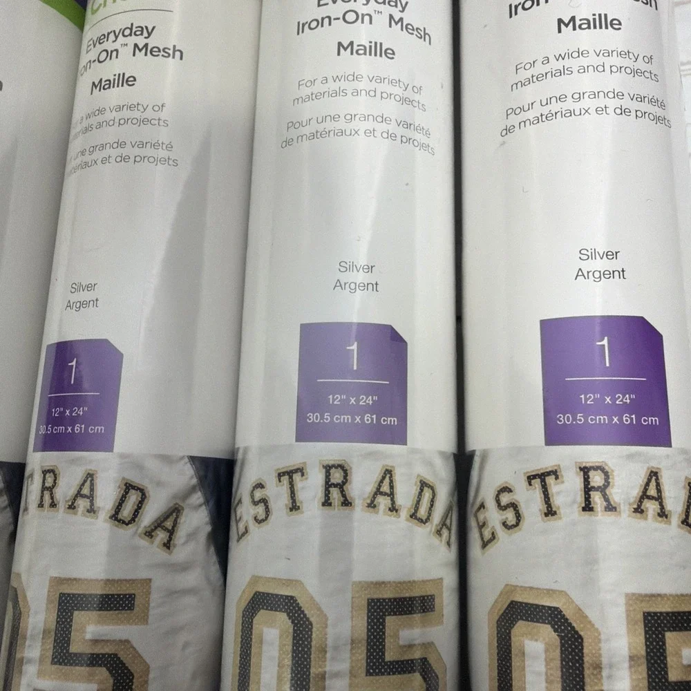 Cricut StrongBond Everyday Iron On Mesh Silver Midnight Floral Sampler Lot Of 4